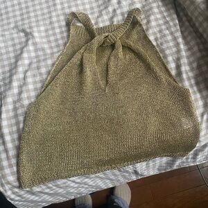Gold Knit Halter Top